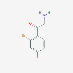 molecular formula C8H7BrFNO B13551835 2-Amino-1-(2-bromo-4-fluorophenyl)ethanone 