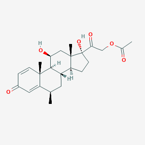 molecular formula C24H32O6 B135519 [2-[(6R,8S,9S,10R,11S,13S,14S,17R)-11,17-二羟基-6,10,13-三甲基-3-氧代-7,8,9,11,12,14,15,16-八氢-6H-环戊并[a]菲并[3,2-c]菲-17-基]-2-氧代乙基] 乙酸酯 CAS No. 1048031-82-8