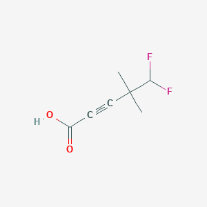 molecular formula C7H8F2O2 B13552035 5,5-Difluoro-4,4-dimethylpent-2-ynoicacid 