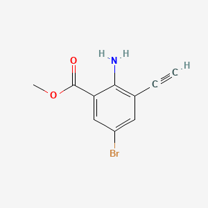 molecular formula C10H8BrNO2 B13552048 Methyl2-amino-5-bromo-3-ethynylbenzoate 