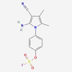 molecular formula C13H12FN3O3S B13552061 4-(2-amino-3-cyano-4,5-dimethyl-1H-pyrrol-1-yl)phenylsulfurofluoridate 