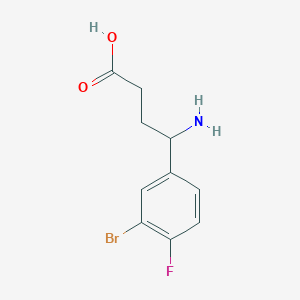 molecular formula C10H11BrFNO2 B13552068 4-Amino-4-(3-bromo-4-fluorophenyl)butanoic acid 
