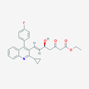 molecular formula C27H26FNO4 B135521 (5S)-3-Oxo-5-hydroxy-7-[2-cyclopropyl-4-(4-fluorophenyl)-3-quinolinyl]-6-heptenoic acid ethyl ester CAS No. 254452-91-0