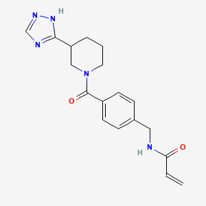 molecular formula C18H21N5O2 B13552115 N-(4-(3-(1H-1,2,4-Triazol-3-yl)piperidine-1-carbonyl)benzyl)acrylamide 