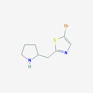 molecular formula C8H11BrN2S B13552124 5-Bromo-2-(pyrrolidin-2-ylmethyl)thiazole 