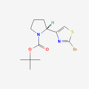 molecular formula C12H17BrN2O2S B13552207 tert-butyl (2R)-2-(2-bromo-1,3-thiazol-4-yl)pyrrolidine-1-carboxylate 