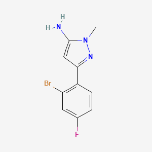 molecular formula C10H9BrFN3 B13552223 3-(2-Bromo-4-fluorophenyl)-1-methyl-1h-pyrazol-5-amine 