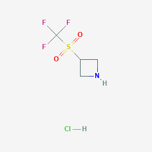 molecular formula C4H7ClF3NO2S B13552260 3-Trifluoromethanesulfonylazetidine hydrochloride 