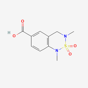 molecular formula C10H12N2O4S B13552287 1,3-dimethyl-2,2-dioxo-3,4-dihydro-1H-2lambda6,1,3-benzothiadiazine-6-carboxylic acid 