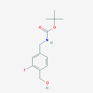 molecular formula C13H18FNO3 B13552322 Tert-butyl (3-fluoro-4-(hydroxymethyl)benzyl)carbamate 