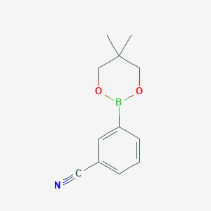 molecular formula C12H14BNO2 B1355235 3-(5,5-Dimethyl-1,3,2-dioxaborinan-2-yl)benzonitrile CAS No. 214360-45-9