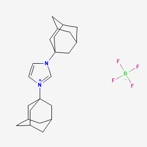 molecular formula C23H33BF4N2 B1355237 1,3-Bis(1-adamantyl)imidazolium tetrafluoroborate CAS No. 286014-42-4