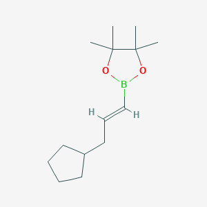 molecular formula C14H25BO2 B1355240 2-(3-环戊基丙-1-烯-1-基)-4,4,5,5-四甲基-1,3,2-二氧杂硼环丁烷 CAS No. 1073354-57-0