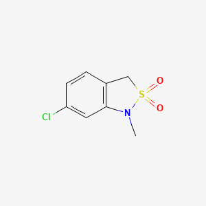 molecular formula C8H8ClNO2S B13552411 6-Chloro-1-methyl-1,3-dihydro-2lambda6,1-benzothiazole-2,2-dione 