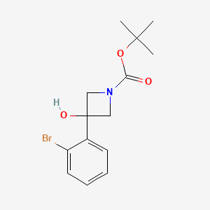 molecular formula C14H18BrNO3 B13552414 Tert-butyl 3-(2-bromophenyl)-3-hydroxyazetidine-1-carboxylate 