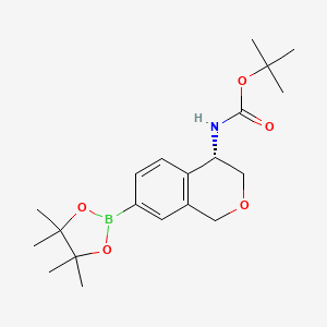 molecular formula C20H30BNO5 B13552434 tert-Butyl (S)-(7-(4,4,5,5-tetramethyl-1,3,2-dioxaborolan-2-yl)isochroman-4-yl)carbamate 