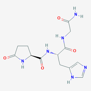 molecular formula C13H18N6O4 B1355246 pGlu-His-Gly amide trifluoro acetate salt 