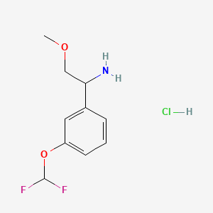 molecular formula C10H14ClF2NO2 B13552479 1-[3-(Difluoromethoxy)phenyl]-2-methoxyethan-1-aminehydrochloride 