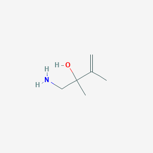 molecular formula C6H13NO B13552515 1-Amino-2,3-dimethyl-3-buten-2-ol 