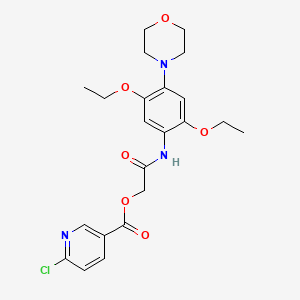 molecular formula C22H26ClN3O6 B13552524 [2-(2,5-Diethoxy-4-morpholin-4-ylanilino)-2-oxoethyl] 6-chloropyridine-3-carboxylate CAS No. 736978-88-4