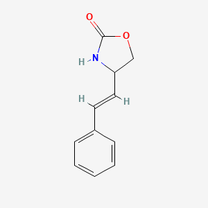 molecular formula C11H11NO2 B13552533 4-(2-Phenylethenyl)-1,3-oxazolidin-2-one 
