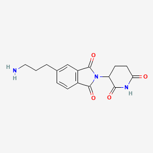 molecular formula C16H17N3O4 B13552564 5-(3-Aminopropyl)-2-(2,6-dioxo-3-piperidyl)isoindoline-1,3-dione 