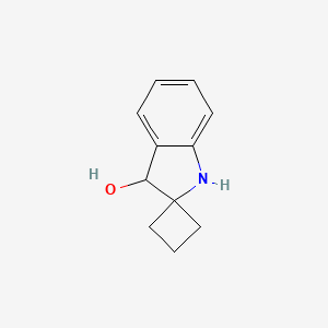 molecular formula C11H13NO B13552590 1',3'-Dihydrospiro[cyclobutane-1,2'-indol]-3'-ol 