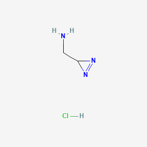 molecular formula C2H6ClN3 B13552612 1-(3H-diazirin-3-yl)methanaminehydrochloride 