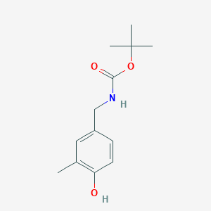 molecular formula C13H19NO3 B13552627 tert-butyl N-[(4-hydroxy-3-methylphenyl)methyl]carbamate 
