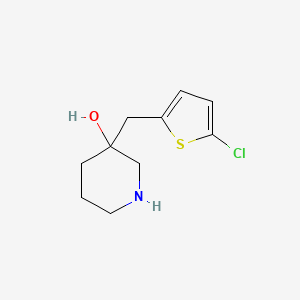 molecular formula C10H14ClNOS B13552679 3-((5-Chlorothiophen-2-yl)methyl)piperidin-3-ol 