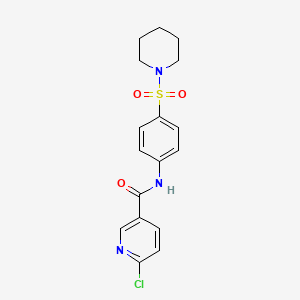 molecular formula C17H18ClN3O3S B13552727 6-chloro-N-(4-piperidin-1-ylsulfonylphenyl)pyridine-3-carboxamide CAS No. 775316-96-6