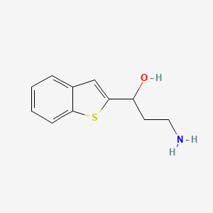 molecular formula C11H13NOS B13552790 3-Amino-1-(benzo[b]thiophen-2-yl)propan-1-ol 