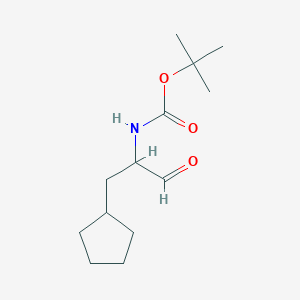 molecular formula C13H23NO3 B13552832 tert-butylN-(1-cyclopentyl-3-oxopropan-2-yl)carbamate 