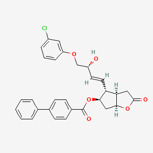 molecular formula C30H27ClO6 B1355287 [(3Ar,4R,5R,6aS)-4-[(E,3R)-4-(3-chlorophenoxy)-3-hydroxybut-1-enyl]-2-oxo-3,3a,4,5,6,6a-hexahydrocyclopenta[b]furan-5-yl] 4-phenylbenzoate 