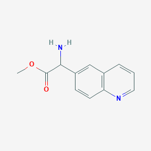molecular formula C12H12N2O2 B13552920 Methyl 2-amino-2-(quinolin-6-yl)acetate 