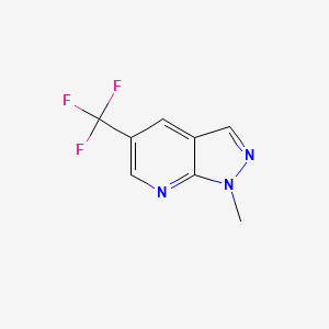 molecular formula C8H6F3N3 B13552930 1-methyl-5-(trifluoromethyl)-1H-pyrazolo[3,4-b]pyridine 