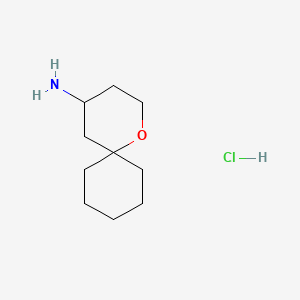 molecular formula C10H20ClNO B13552990 1-Oxaspiro[5.5]undecan-4-aminehydrochloride CAS No. 2825011-56-9