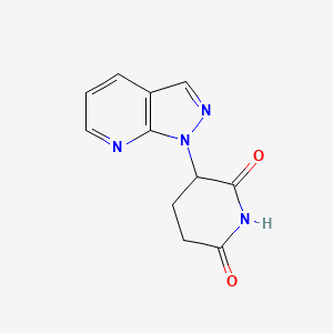 molecular formula C11H10N4O2 B13553009 3-(1H-pyrazolo[3,4-b]pyridin-1-yl)-2,6-Piperidinedione 