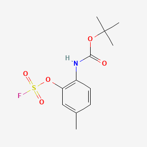 molecular formula C12H16FNO5S B13553038 tert-butyl N-{2-[(fluorosulfonyl)oxy]-4-methylphenyl}carbamate 