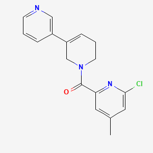 molecular formula C17H16ClN3O B13553042 1-(6-Chloro-4-methylpyridine-2-carbonyl)-1,2,5,6-tetrahydro-3,3'-bipyridine 