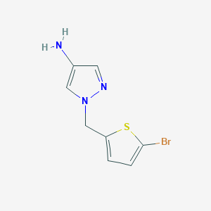 molecular formula C8H8BrN3S B13553050 1-((5-Bromothiophen-2-yl)methyl)-1h-pyrazol-4-amine 