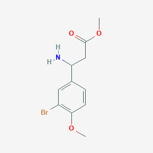 molecular formula C11H14BrNO3 B13553057 Methyl 3-amino-3-(3-bromo-4-methoxyphenyl)propanoate 