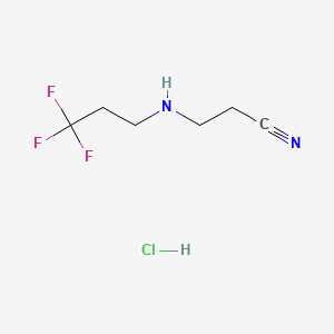 molecular formula C6H10ClF3N2 B13553089 3-[(3,3,3-Trifluoropropyl)amino]propanenitrilehydrochloride 