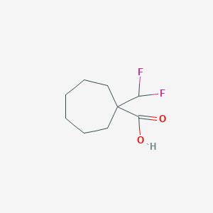 molecular formula C9H14F2O2 B13553171 1-(Difluoromethyl)cycloheptane-1-carboxylicacid 