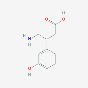 molecular formula C10H13NO3 B13553216 4-Amino-3-(3-hydroxyphenyl)butanoic acid 