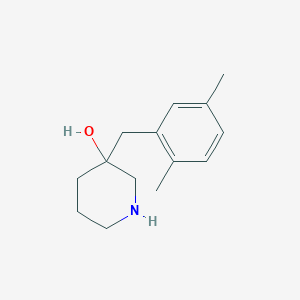 molecular formula C14H21NO B13553228 3-(2,5-Dimethylbenzyl)piperidin-3-ol 