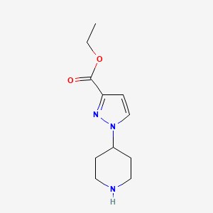 molecular formula C11H17N3O2 B13553279 Ethyl 1-(piperidin-4-yl)-1h-pyrazole-3-carboxylate 