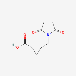 molecular formula C9H9NO4 B13553301 2-[(2,5-dioxo-2,5-dihydro-1H-pyrrol-1-yl)methyl]cyclopropane-1-carboxylicacid 