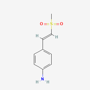 molecular formula C9H11NO2S B13553358 4-(2-(Methylsulfonyl)vinyl)aniline 