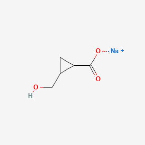 molecular formula C5H7NaO3 B13553374 Sodium2-(hydroxymethyl)cyclopropane-1-carboxylate 
